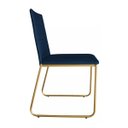 Ver imagem 7 de Kit 2 Cadeiras de Jantar Cozinha Industrial Lexa Veludo - Élpis Móveis - Azul Marinho - Dourada