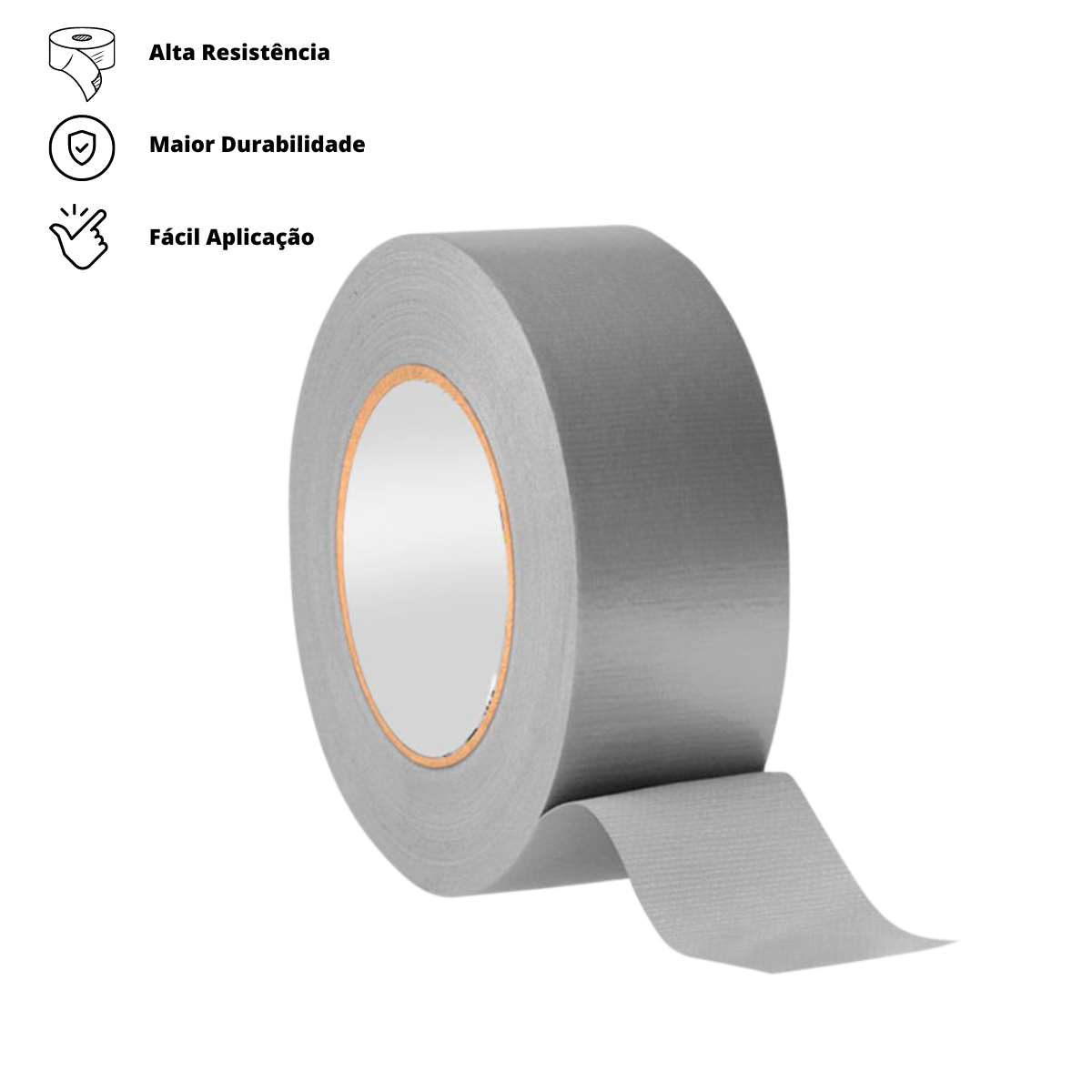 Fita Adesiva Multiuso Silver Tape 50 Mm X 05 Metros - Cinza - 3