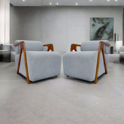 Kit 2 Poltronas Decorativas para Sala Chloe Bouclé Persa Premium - 2
