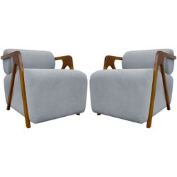 Kit 2 Poltronas Decorativas para Sala Chloe Bouclé Persa Premium - 1
