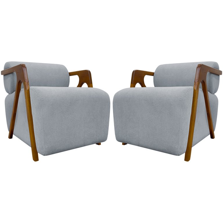 Kit 2 Poltronas Decorativas para Sala Chloe Bouclé Persa Premium Kit 2 Poltronas Decorativas para Sala Chloe Bouclé Persa Premium