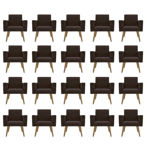 Kit 20 Poltronas: Elegância e Glamur Absolutos no Salão Marrom