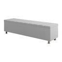 Ver imagem 2 de Calçadeira Baú Recamier Estofado King 195 Cm Ônix Corino Branco