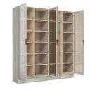Ver imagem 5 de Cristaleira 200cm 4 Portas com LED e Vidro Reflecta Temperado 100% MDF Fizneze Bege/Areia HP