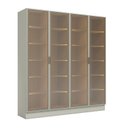 Ver imagem 3 de Cristaleira 200cm 4 Portas com LED e Vidro Reflecta Temperado 100% MDF Fineze Bege/Areia HP
