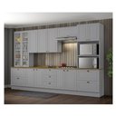 Ver imagem 1 de Cozinha Modulada Completa 343cm com Cristaleira e Torre Quente 12 Portas 7 Gavetas Americana Henn - 