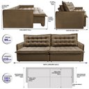 Ver imagem 3 de Sofá Sem Caixa Retrátil Reclinável 2,35m Cama inBox Versátil com Pillow Top e Molas Velusoft