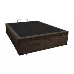 Cama Box Baú Casal Suede Marrom - 1