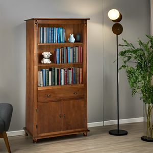 Estante Sevilha com 1 Gaveta e 2 Portas Pés Torneados Meyer Móveis - Imbuia Glazer