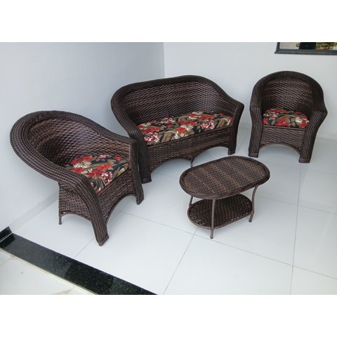 Cadeiras Área Externa Jardim Varanda Conjunto 4 Peças Fibra Sintética Tratamento Uv