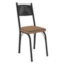 Ver imagem 4 de Kit 2 Cadeiras de Cozinha Virginia Estampado Rattan Bege Pés de Ferro Preto