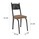 Ver imagem 2 de Kit 2 Cadeiras de Cozinha Virginia Estampado Rattan Bege Pés de Ferro Preto