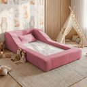 Ver imagem 1 de Cama Montessoriana Infantil Noah 100% Espuma com Colchão Bouclê Rosa - Desk Design
