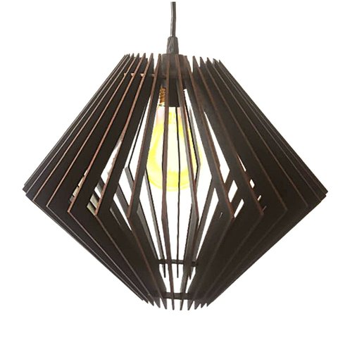 Luminária Teto tipo Pendente SAFIRA MDF - Completa - Cor: Preta