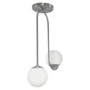 Ver imagem 3 de Luminária Lustre Aro Jabuticaba 2 Globos de Vidro Prata