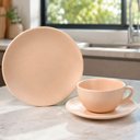 Ver imagem 5 de Jogo de Café Lanche Unni Merengue Cerâmica Estilo Nórdico para 6 Pessoas Bege Oxford 12PÇS