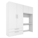 Ver imagem 2 de Guarda Roupa Infantil 4 Pts 2 Gav com Escrivaninha Joy Branco - M.a Branco