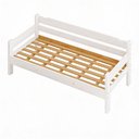 Ver imagem 2 de Sofá Cama com Colchão Solteiro Madeira Maciça Reforçada Branco Repleta