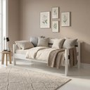 Ver imagem 1 de Sofá Cama com Colchão Solteiro Madeira Maciça Reforçada Branco Repleta