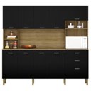 Ver imagem 1 de Armário de Cozinha Completo 9 Portas Sófia Freijó Nero