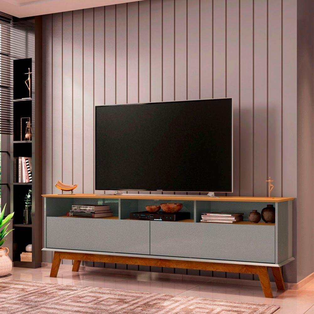 Momento Rack Rack Elegant Cinamomo/Titanium | MadeiraMadeira