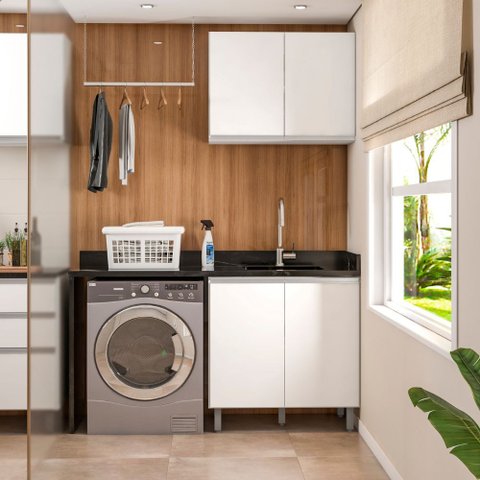 Cozinha Modulada Evidence 2 Peças 80cm com Tampo Poliman Móveis