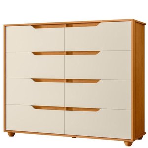 Cômoda Grande 8 Gavetas Doble Flex Cinamomo Off White