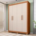 Ver imagem 1 de Guarda Roupa Solteiro 154cm com 4 Portas Brasid Freijó/off C01 - Mpozenato