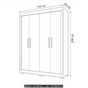 Ver imagem 3 de Guarda Roupa Solteiro 154cm com 4 Portas Brasid Freijó/off C01 - Mpozenato