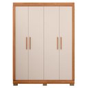 Ver imagem 7 de Guarda Roupa Solteiro 154cm com 4 Portas Brasid Freijó/off C01 - Mpozenato