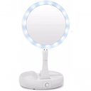 Ver imagem 2 de Espelho de Aumento 10x com Luz de Iluminação Led de Mesa Dobrável e Articulável Redondo