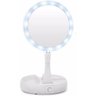 Espelho de Aumento 10x com Luz de Iluminação Led de Mesa Dobrável e Articulável Redondo - 2