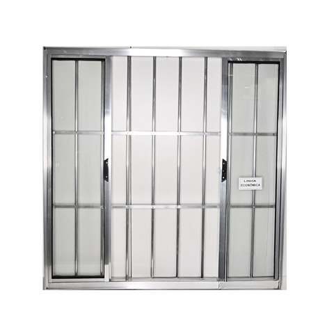 Jlt Vitro 4 Folhas sem Bandeira com Grade C/ Vidro Liso Brilhante - Economica - 100x100 (0401)