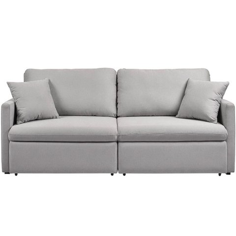 Sofá 2 Lugares Retrátil Reclinável para Sala de Estar 160cm Send K01 Linho Soft Cinza - Lyam