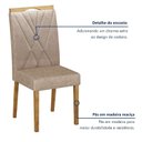 Ver imagem 7 de Kit de 8 Cadeiras para Sala de Jantar Pés em Madeira Maciça Lara Bege/Cinamomo/Linho