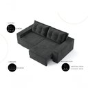 Ver imagem 3 de Sofá Luca 3 Lugares Retrátil 202cm Preto Suede Elegante para Sala Cia Lar