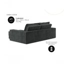 Ver imagem 5 de Sofá Luca 3 Lugares Retrátil 202cm Preto Suede Elegante para Sala Cia Lar
