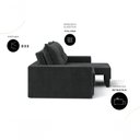 Ver imagem 4 de Sofá Luca 3 Lugares Retrátil 202cm Preto Suede Elegante para Sala Cia Lar