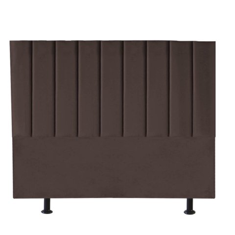 Cabeceira Estofada Cama Box Queen Carla 160cm Courino:marrom