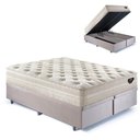 Ver imagem 1 de Base Box Baú Bipartido Casal 138x188 Suede com Colchão Audaz Molas Ensacadas