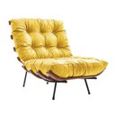 Ver imagem 5 de Poltrona Costela com Puff em Couro Sintético Amarelo
