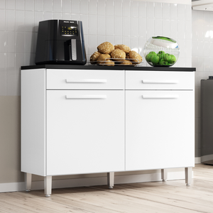 Balcão de Cozinha 2 Portas 2gav 1,20m Branco