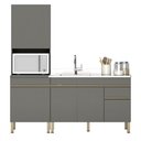 Ver imagem 1 de Paneleiro e Balcão Gabinete com Pia 150cm Lina K02 Gris - Mpozenato