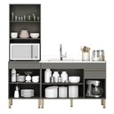 Ver imagem 2 de Paneleiro e Balcão Gabinete com Pia 150cm Lina K02 Gris - Mpozenato