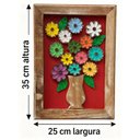 Ver imagem 3 de Quadro Rústico Flores de Madeira Artesanal Vermelho