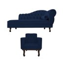 Ver imagem 2 de Kit Diva Recamier Diana 160cm Lado Esquerdo e 01 Poltrona Classic Suede - Doce Sonho Móveis RECAMIER