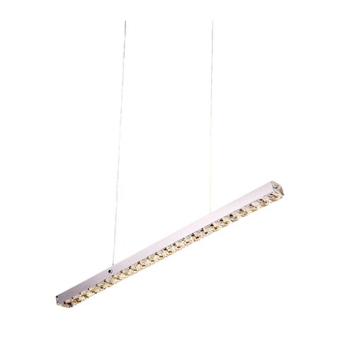 Pendente 80cm 23w 3000k 2300lm Bivolt Inox+cristal Cromado