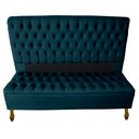 Ver imagem 1 de Cabeceira e Recamier Iza para Cama Box Casal Queen 1.60 - Suede - Sv Decor: Azul Marinho