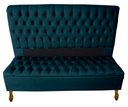 Ver imagem 1 de Cabeceira e Recamier Iza para Cama Box Casal Queen 1.60 - Suede - Sv Decor: Azul Marinho
