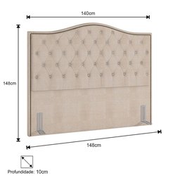 Cabeceira Casal 140cm Siena P02 Linho Bege Cru - Mpozenato - 4
